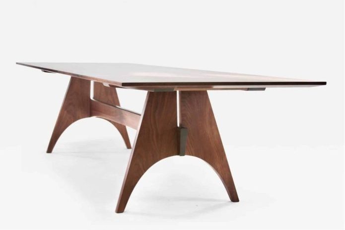 Large Farmhouse Modern Dining Table Walnut